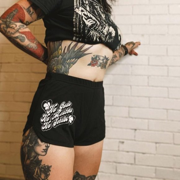No Gods No Masters No Scrubs Booty Shorts size S - Picture 1 of 4